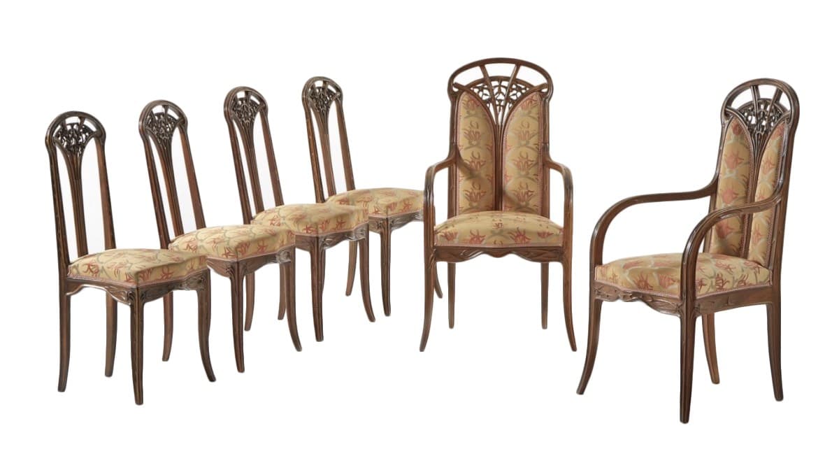 Ensemble chaises Lily de Majorelle, Art Nouveau