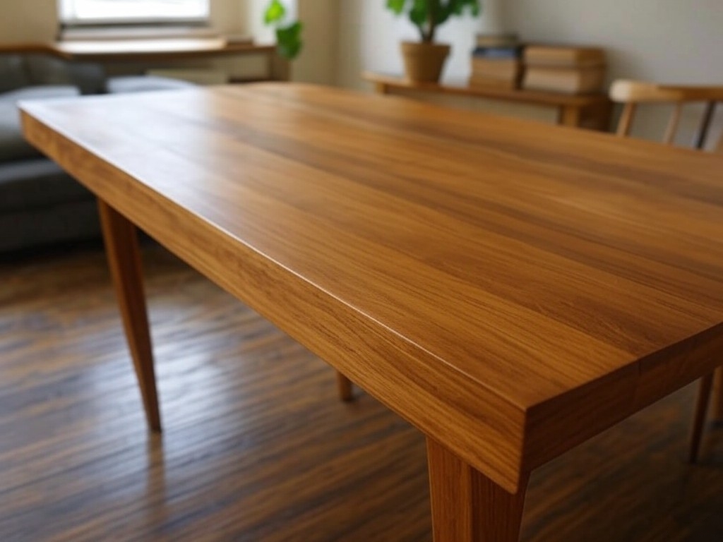 Table en bois rénové